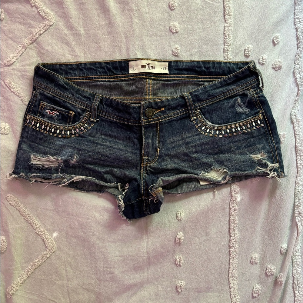 Y2K vintage low rise denim micro shorts